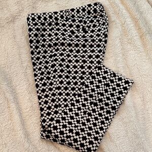 Banana Republic Sloan Petite Black and White Checkered Pants